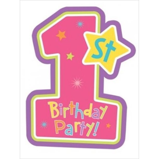Προσκλήσεις με Φακέλους 1 Birthday Girl / 8 τεμ