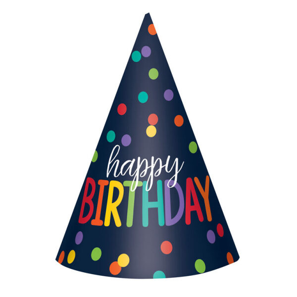 Καπελάκια Χάρτινα Birthday Rainbow / 12 τεμ