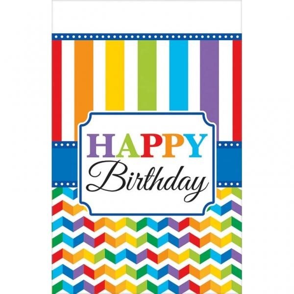 Τραπεζομάντηλο Πλαστικό Bright Birthday 1,37m X 2,59m