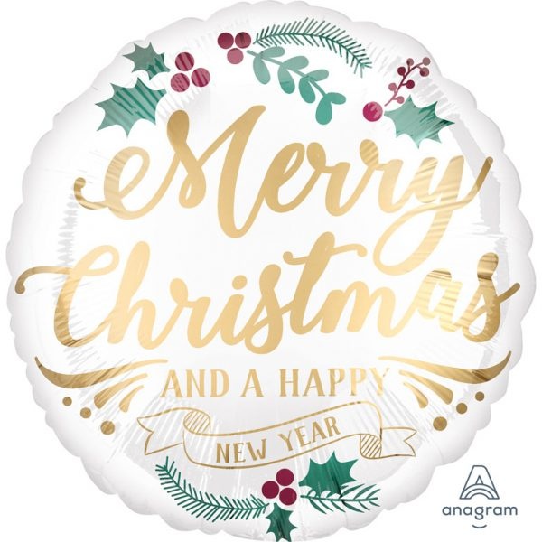 Μπαλόνι φοιλ 18 Satin Infused Christmas /46 εκ - Happy New Year