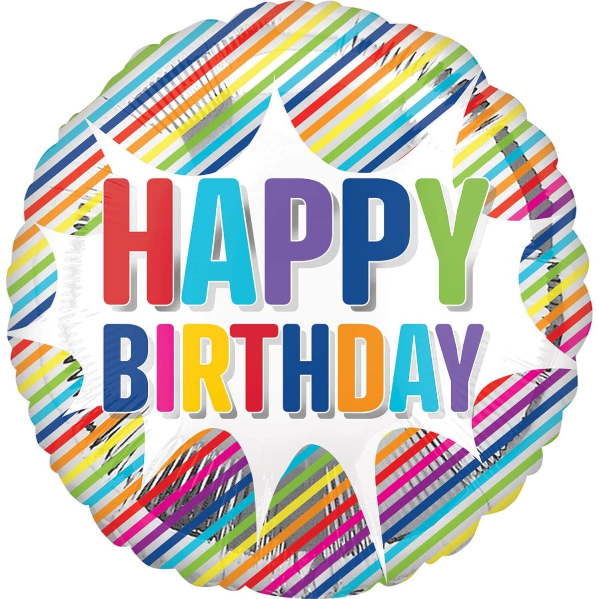 Μπαλόνι Φοιλ 18 Striped Burst Birthday / 46 εκ