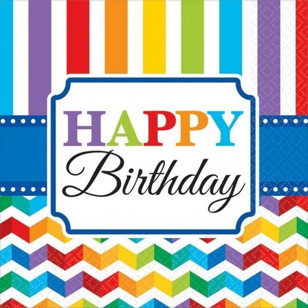 Χαρτοπετσέτες φαγητού 33εκ Bright Birthday /16 τεμ