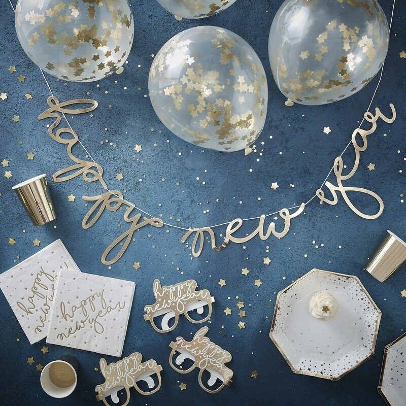 Σετ για Πάρτι Χρυσό Happy New Year
