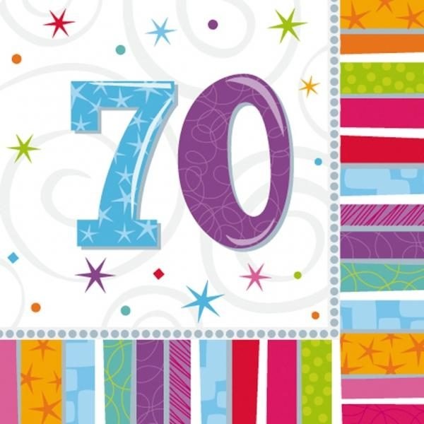 Χαρτοπετσέτες φαγητού νούμερο 70 Radiant Birthday /16 τεμ