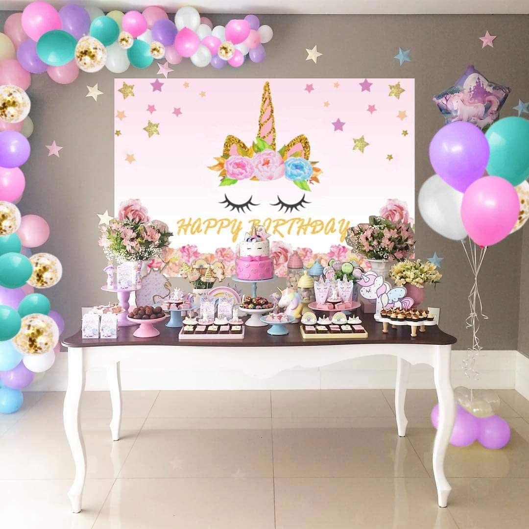 Unicorn wall background & γιρλάντα/ 70 μπαλόνια