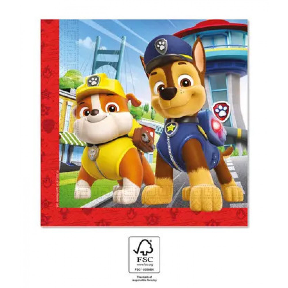 Χαρτοπετσέτες φαγητού Paw Patrol Rescue Heroes 33×33 cm / 20 τεμ