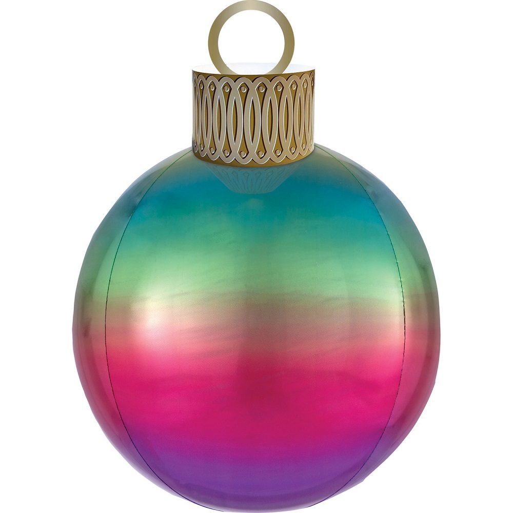 Μπαλόνι Φοιλ Orbz XL Ornament Ombré Rainbow / 38εκ x 50εκ - Χριστουγεννιάτικη μπάλα