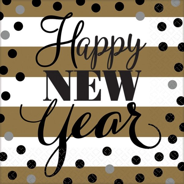 Χαρτοπετσέτες φαγητού Golden New Year /16 τεμ