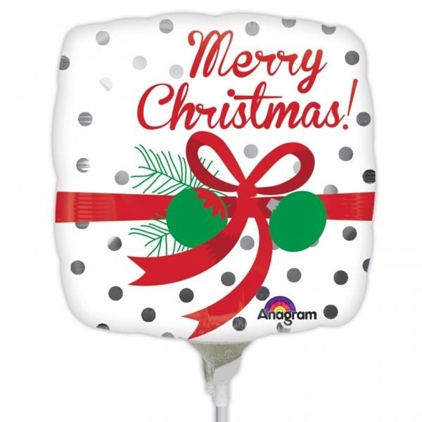 Μπαλόνι Φοιλ 9 Τετράγωνο Merry Christmas Dots