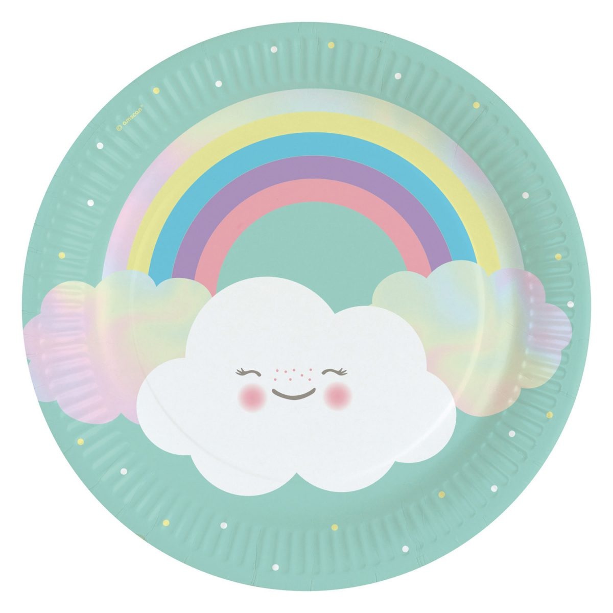 Πιάτα χαρτ. φαγητού 23εκ Rainbow & Cloud /8 τεμ