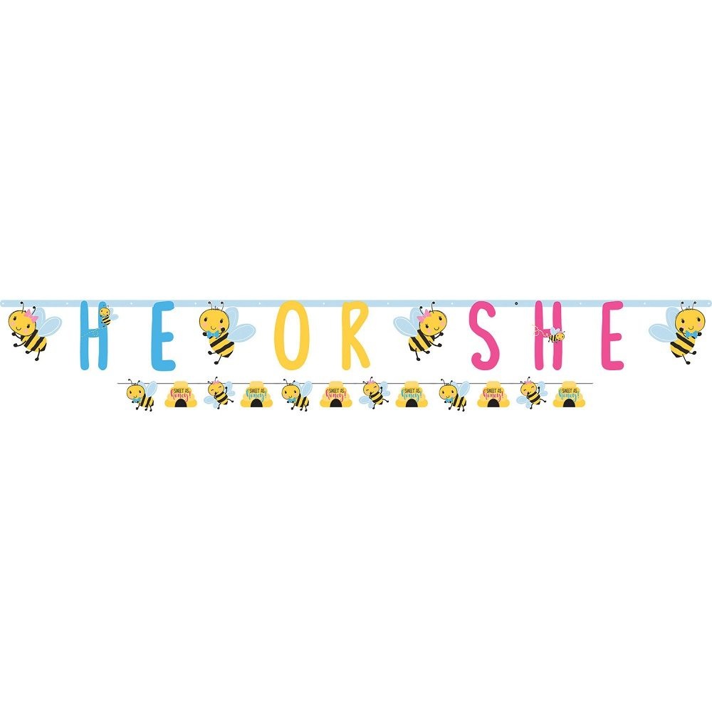 Γιρλάντα Γράμματα What Will It Bee / 2 τεμ Gender Reveal