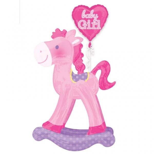 Μπαλόνι Φοιλ Airwalker Rocking Horse Pink
