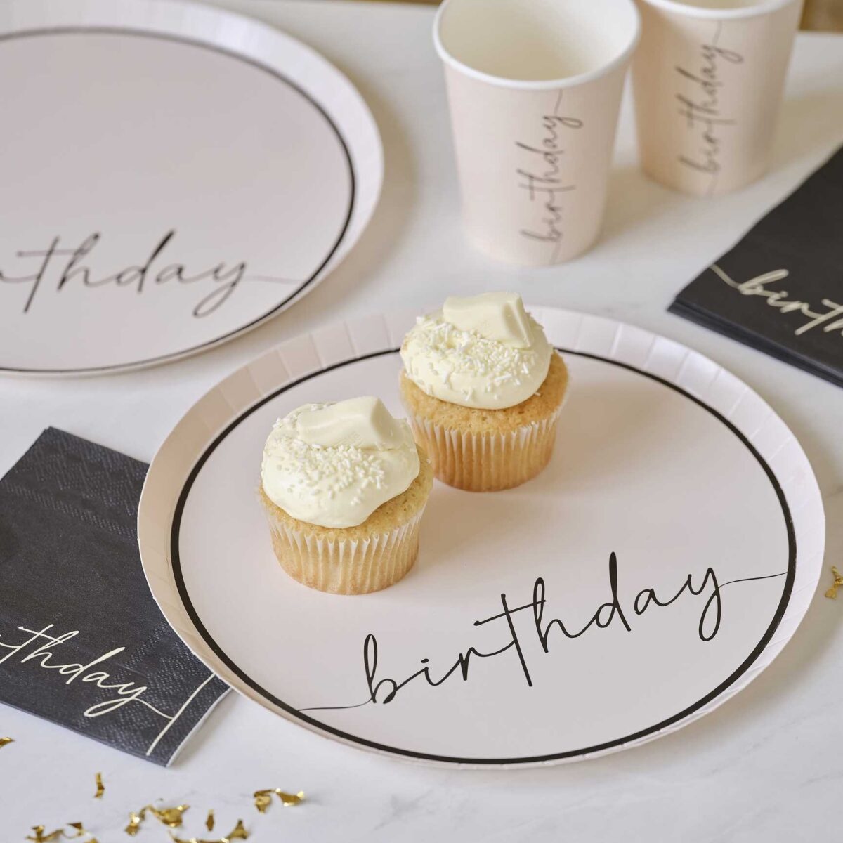 Πιάτα Χάρτινα Nude and Black Happy Birthday / 8 τεμ