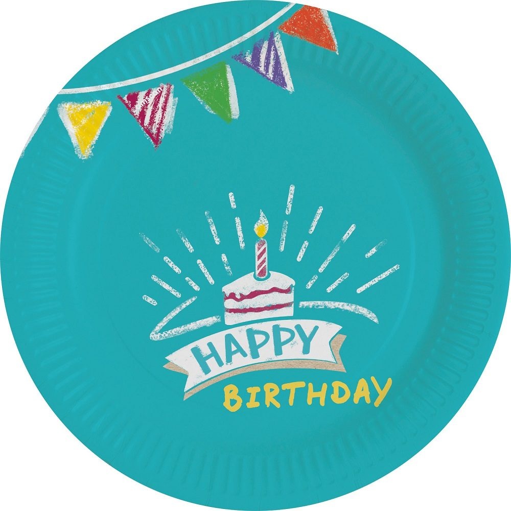 Πιάτα χαρτ. γλυκού 18εκ My Birthday Party /8 τεμ