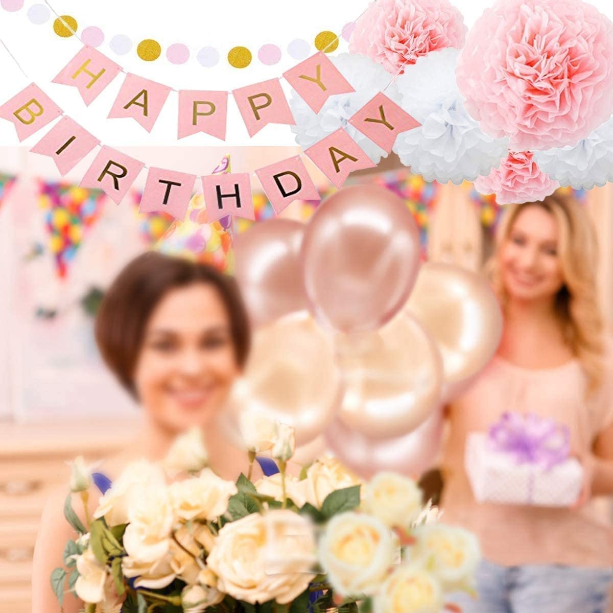 Pink & Gold Birthday Decor - Image 2
