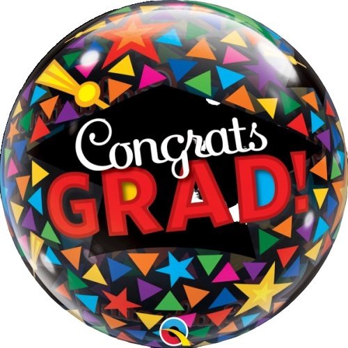 Bubble Μονό 22 Congrats Grad Caps & Triangles