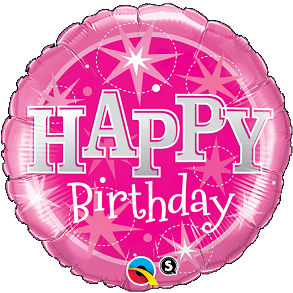 Μπαλόνι Φοιλ Στρογγυλό 36 Birthday Pink Sparkle
