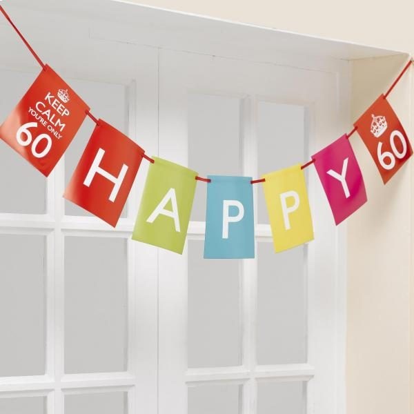 Γιρλάντα γράμματα Keep Calm Birthday Νούμερο 60,70,80
