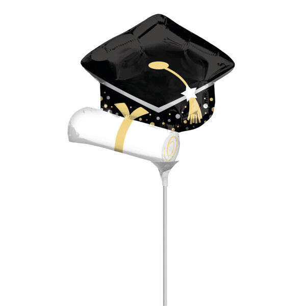 Μπαλόνι Φοιλ 14 Black Grad Cap & White Diploma / 35εκ