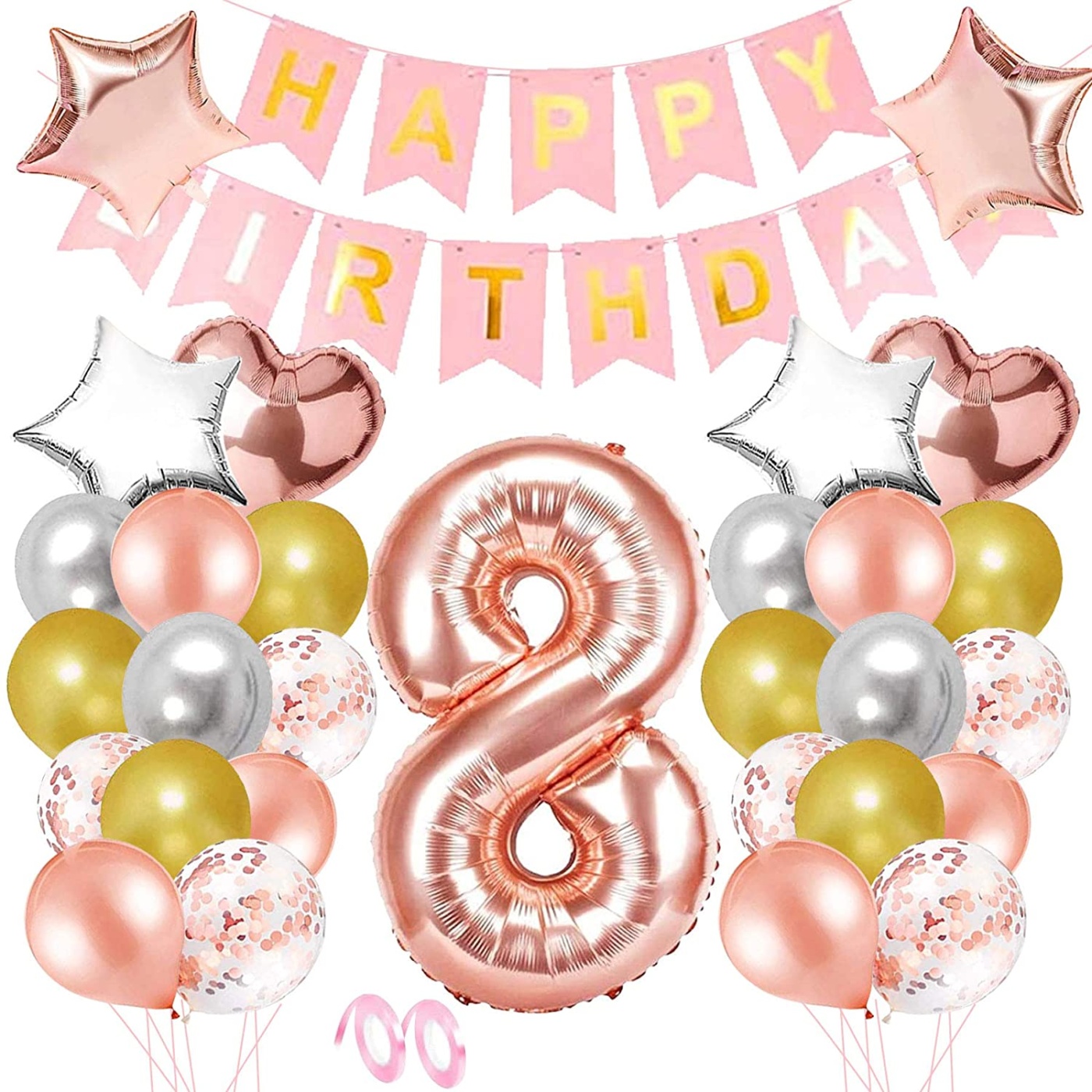 Rosegold Birthday Party & Μπαλόνι Αριθμό