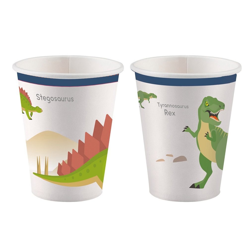 Ποτήρια χαρτ. 250ml Happy Dinosaur /8 τεμ