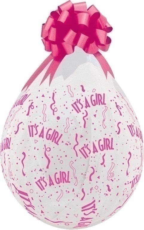 Μπαλόνια Λάτεχ 18 Μηχανής Its A Girl-A-Round Διάφανο /25 τεμ
