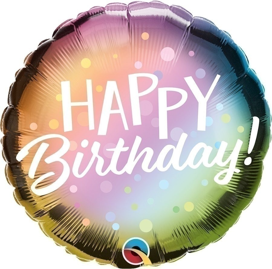 Μπαλόνι Φοιλ 18 Happy Birthday Metallic Ombre & Dots 45 εκ