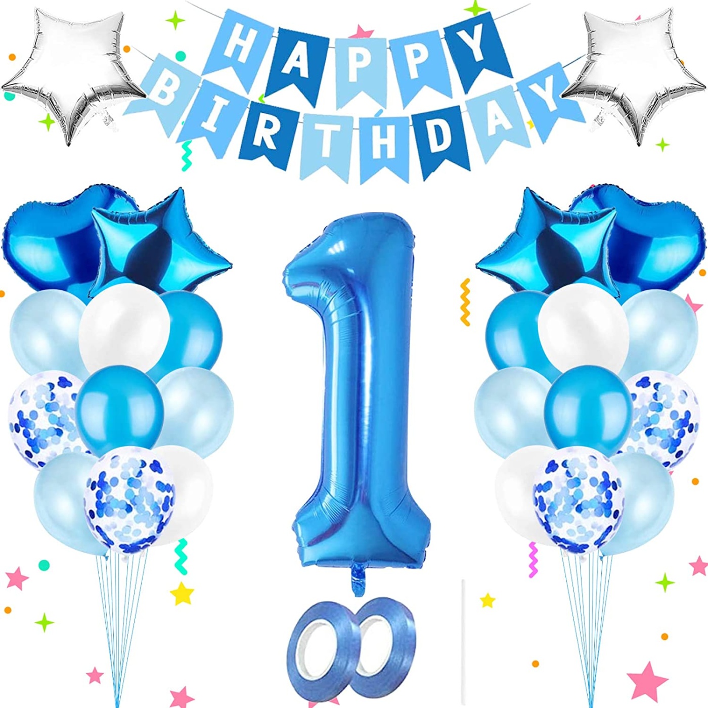Blue Birthday Party & Μπαλόνι Αριθμός