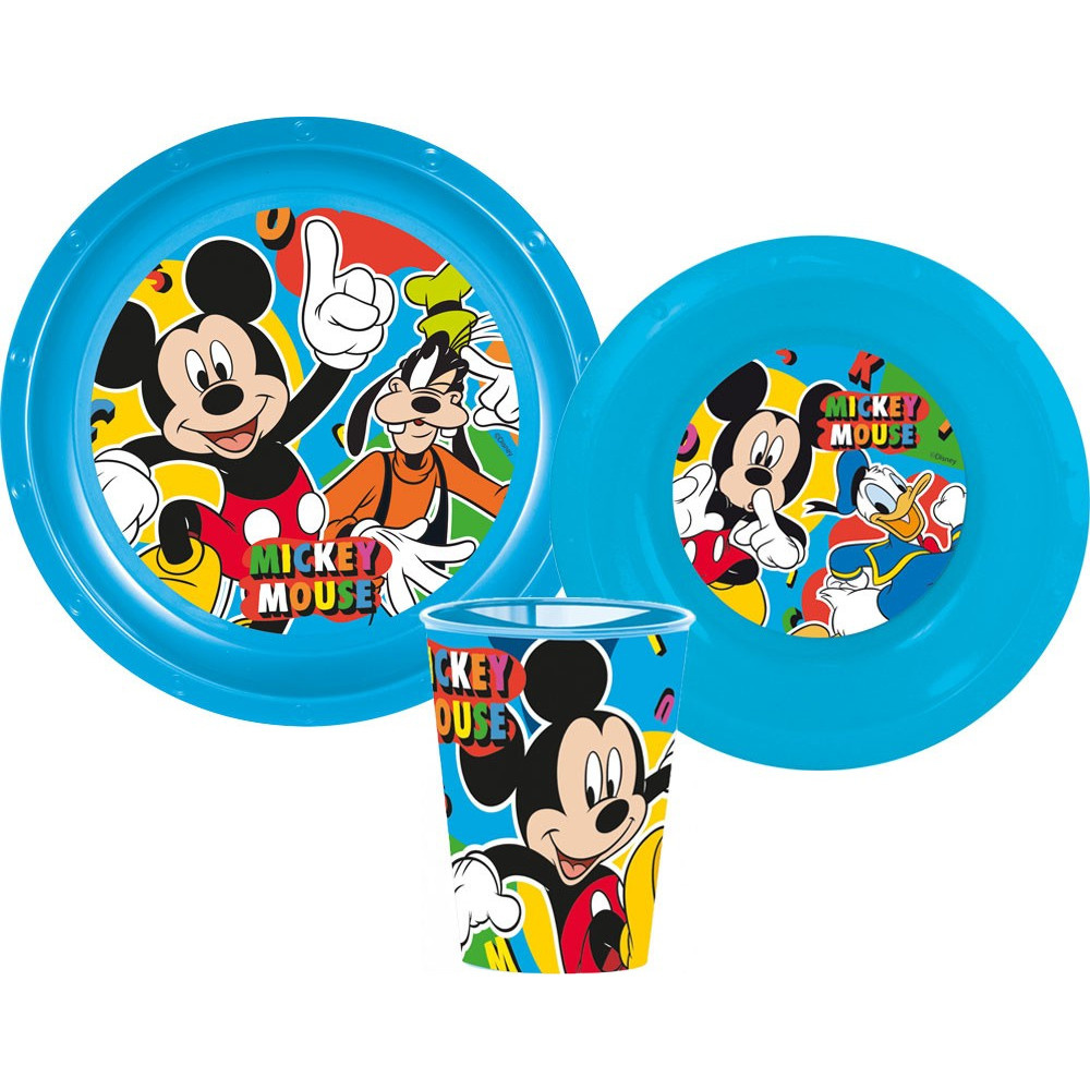 Σετ Φαγητού Mickey Mouse σε μπλε χρώμα 3τμχ για 2+ μηνών