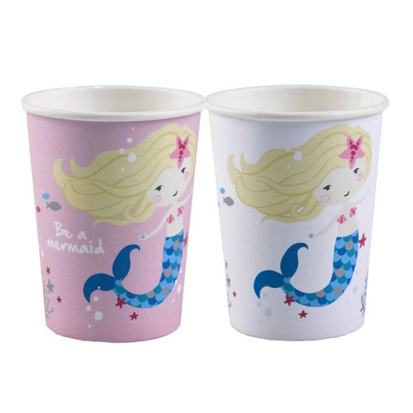 Ποτήρια χαρτ. 250ml Be a Mermaid /8 τεμ
