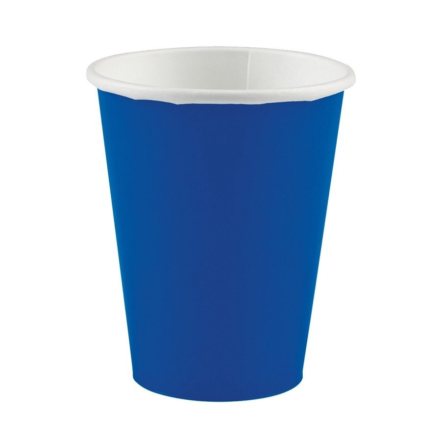 Ποτήρια χάρτ. 266ml Μπλε Royal Blue /8 τεμ