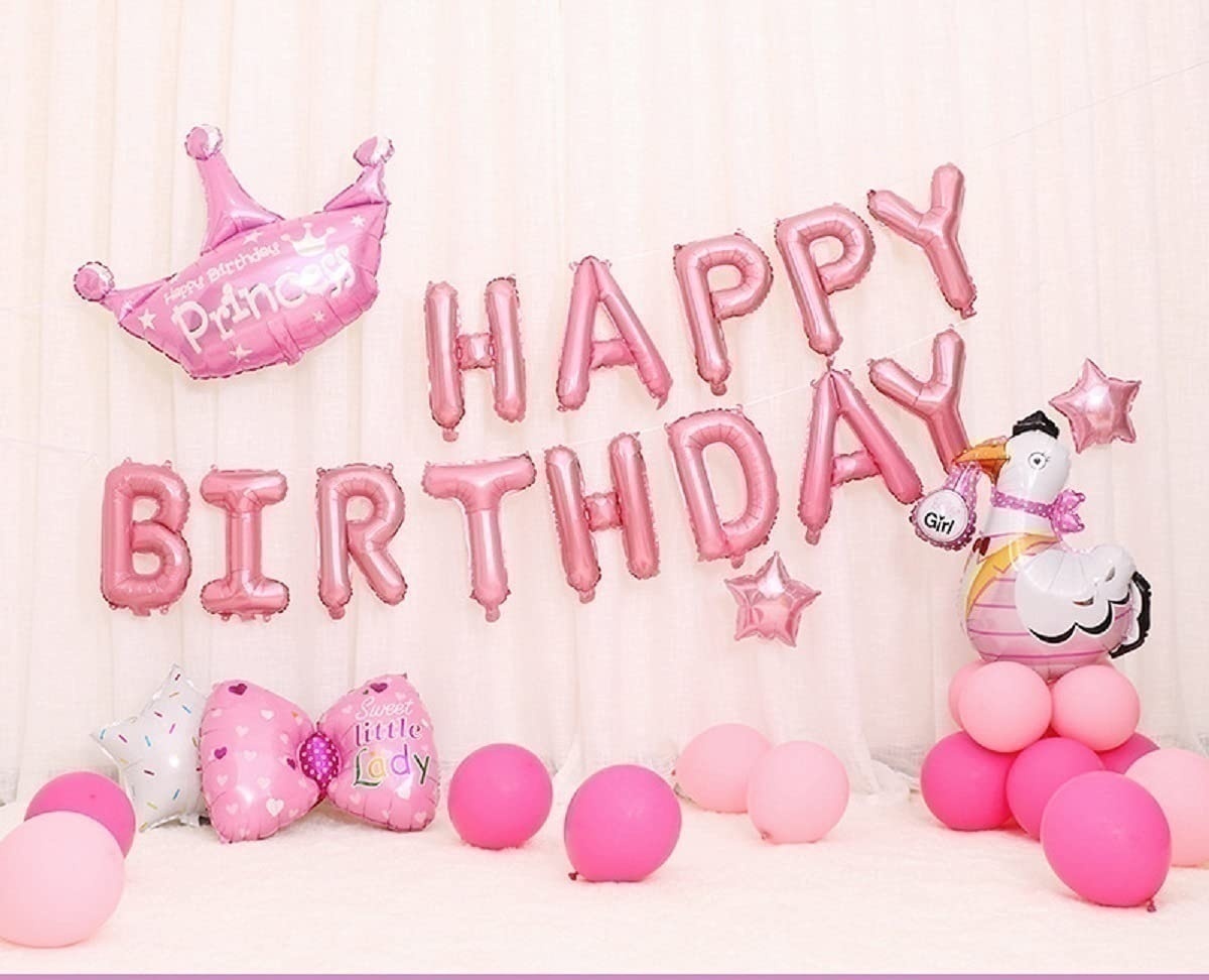 Σετ πάρτυ Happy Birthday Pink Balloons