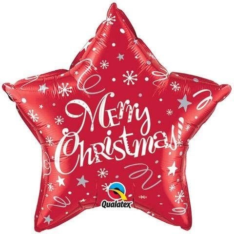 Μπαλόνι Φοιλ 20 Άστρο Merry Christmas Κόκκινο / 51εκ