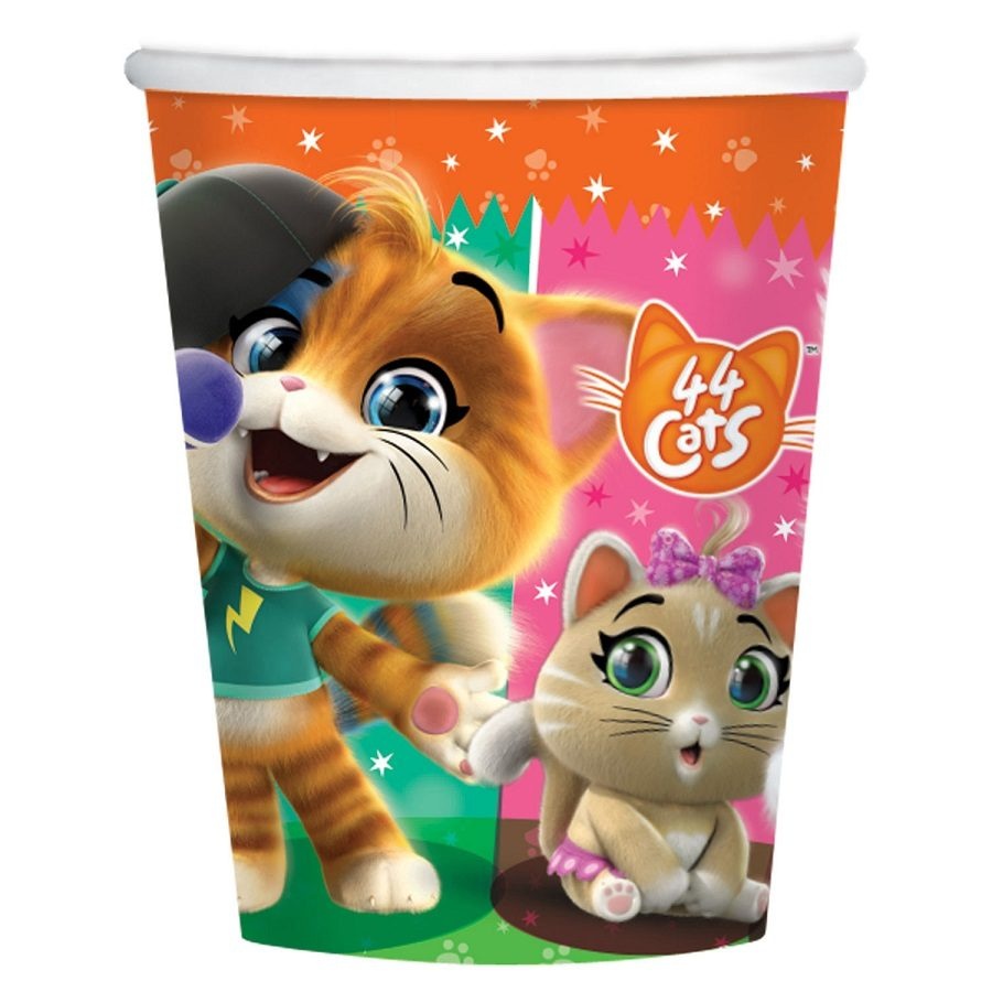 Ποτήρια χαρτ. 250ml 44 Cats /8 τεμ