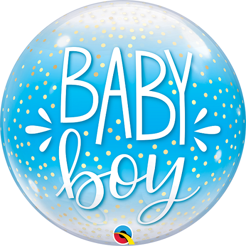 Bubble μονό 22 Baby Boy Blue & Confetti Dots / 56εκ