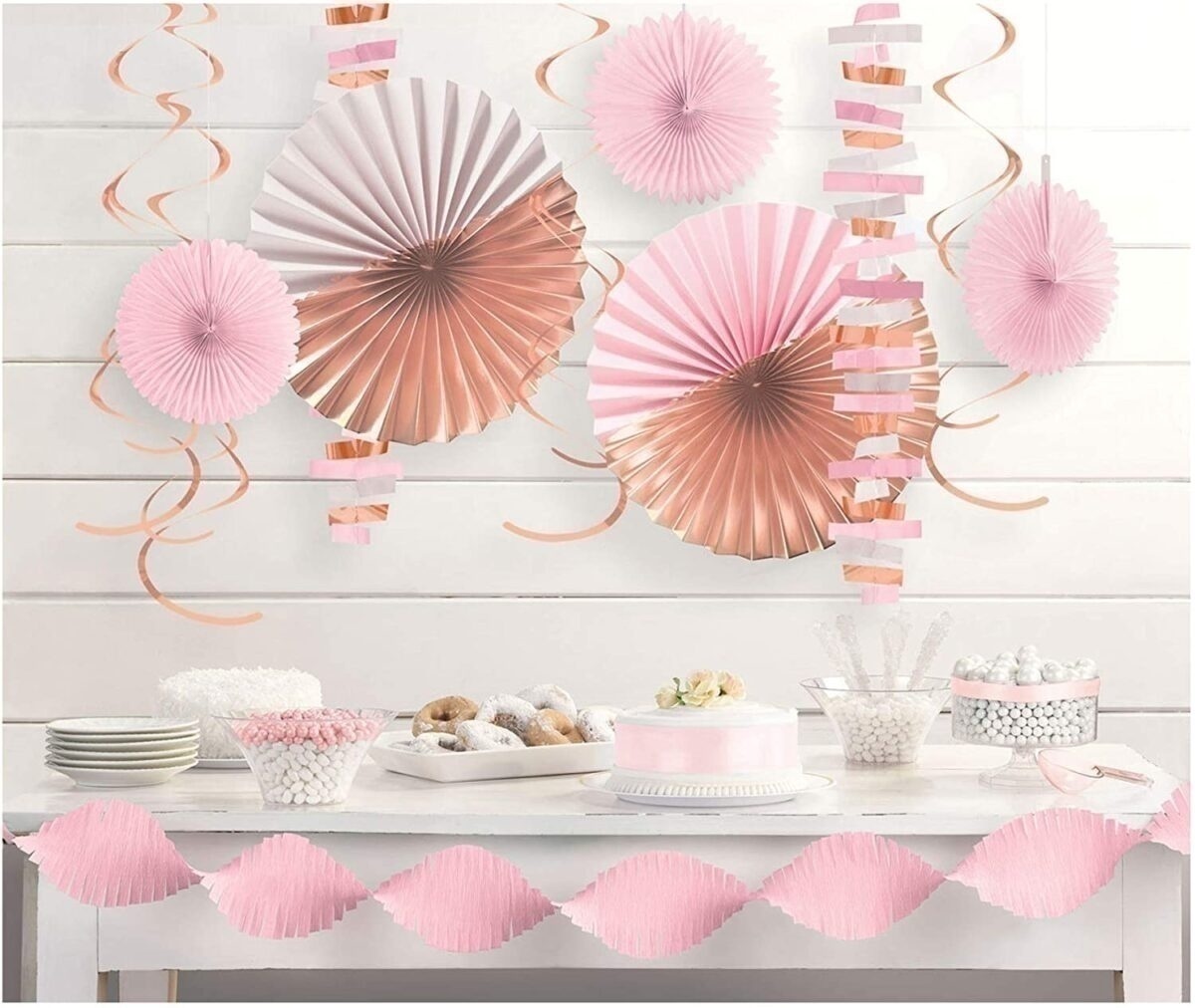 Σετ Διακόσμησης Ροζ Χρυσό Blush Party / 14 τεμ