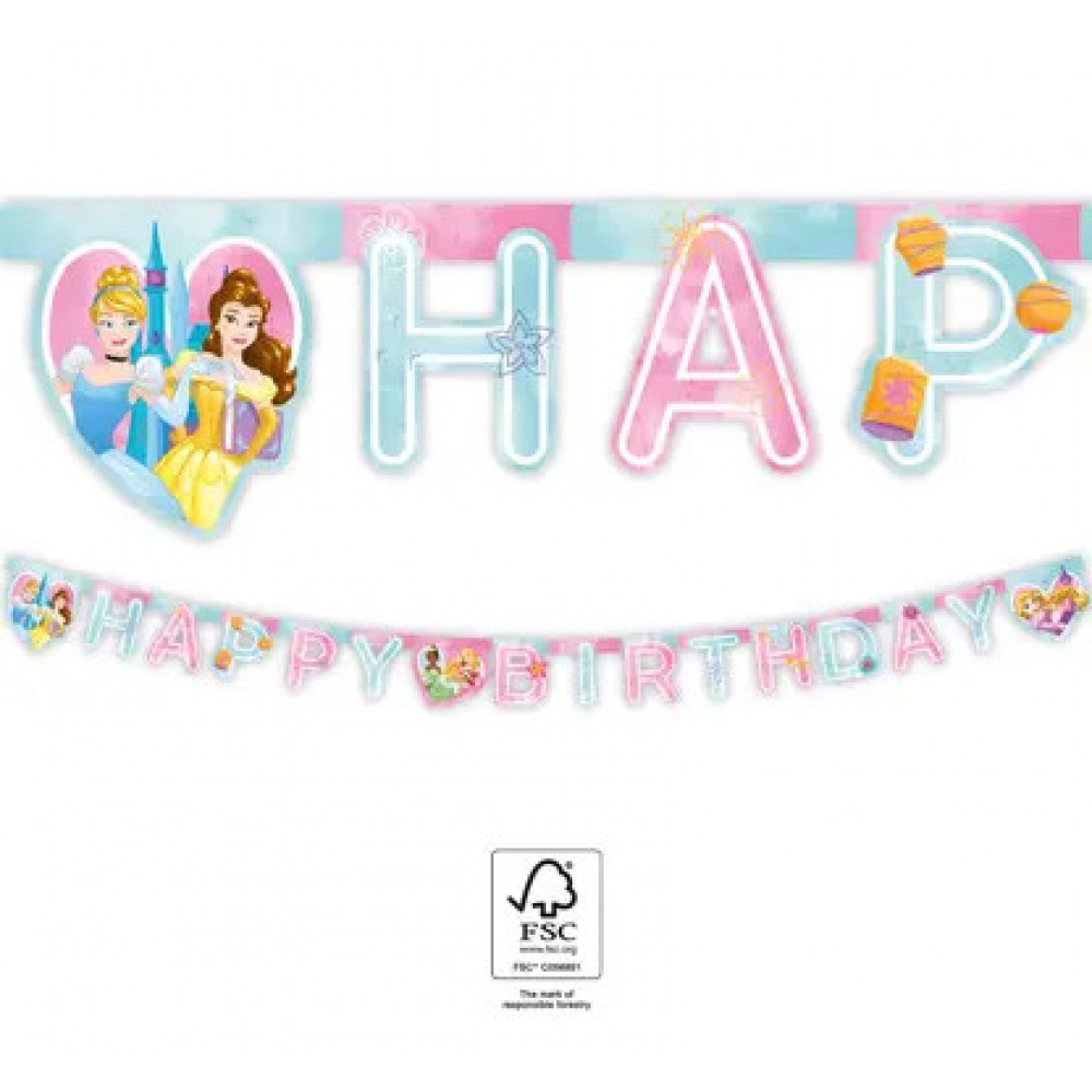 Γιρλάντα γράμματα Ηappy Birthday Πριγκίπισσές Disney 2m