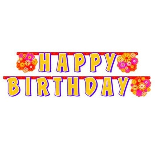 Γιρλάντα γράμματα Happy Birthday flowers 190εκ