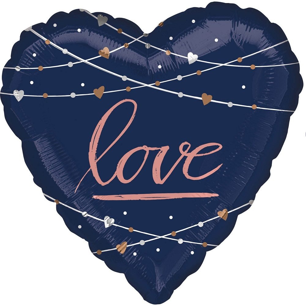 Μπαλόνι Φοιλ Σχήμα Καρδιά 28 Navy Wedding / 71 cm