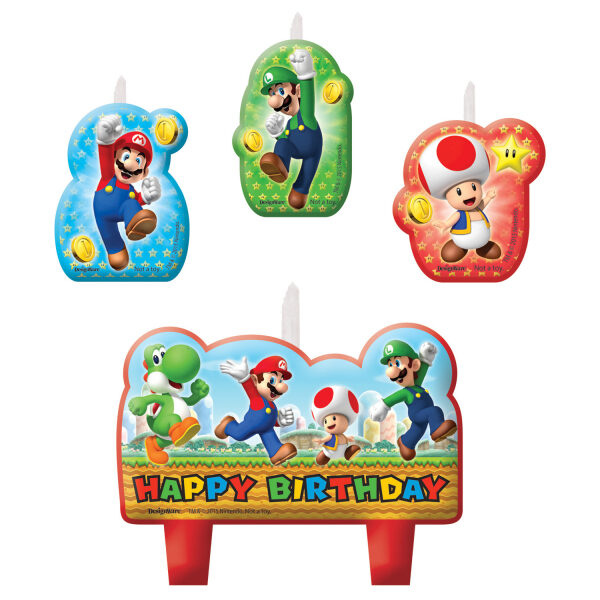 4 μίνι Κεριά Super Mario 4.5 / 6 cm