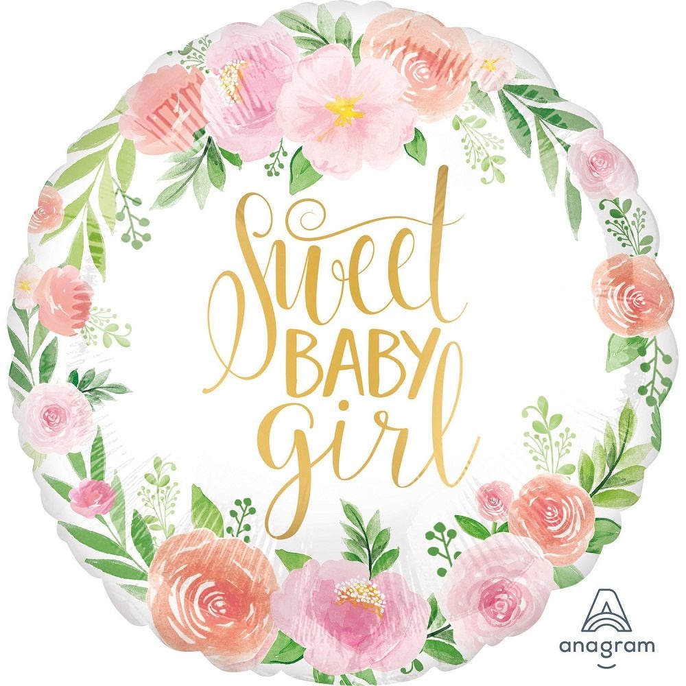 Μπαλόνι Φοιλ 18 Floral Baby Girl / 45 εκ
