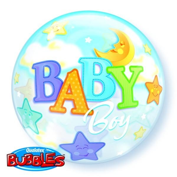 Bubble μονό Baby Boy Moon and Stars