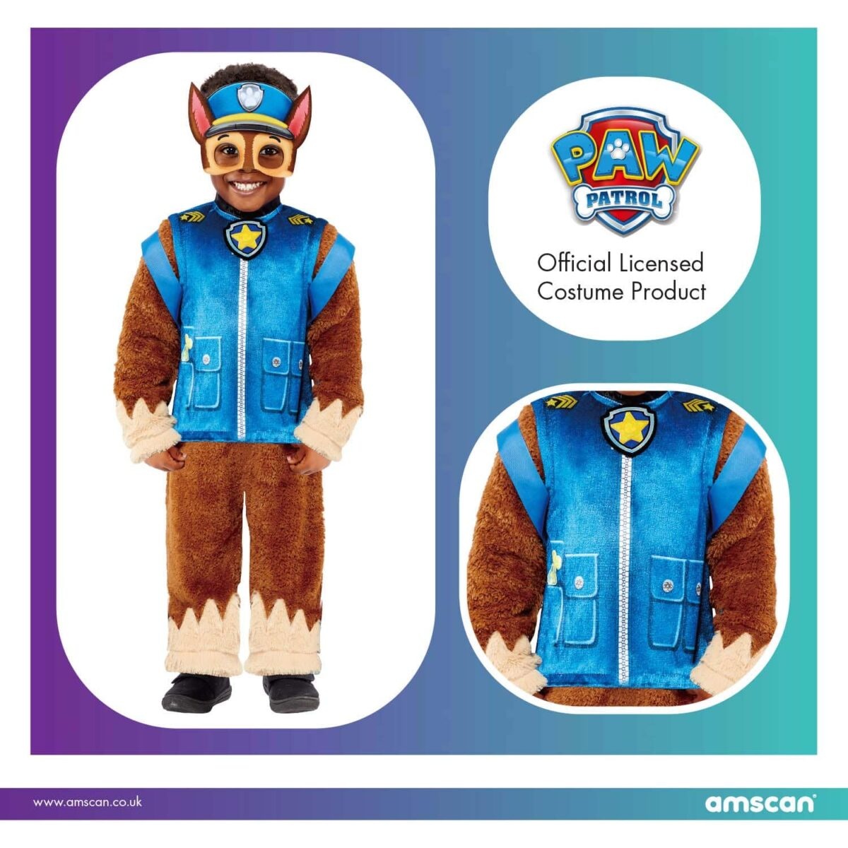 Στολή Paw Patrol Deluxe Chase Costume 3-4 Ετών
