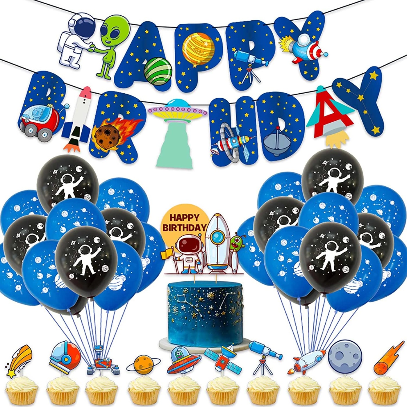 Σετ μπαλονιών "Space Birthday"