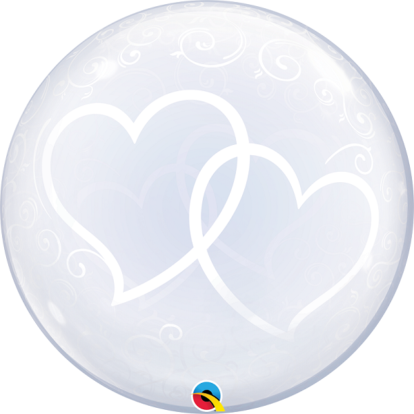 Deco Bubble 24'' Entwined Hearts Διάφανο / 61 εκ