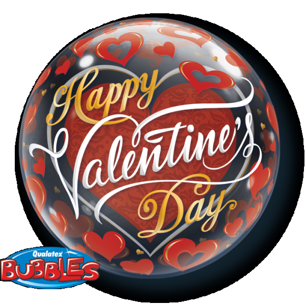 Bubble Μονό 22 Valentines Red Hearts