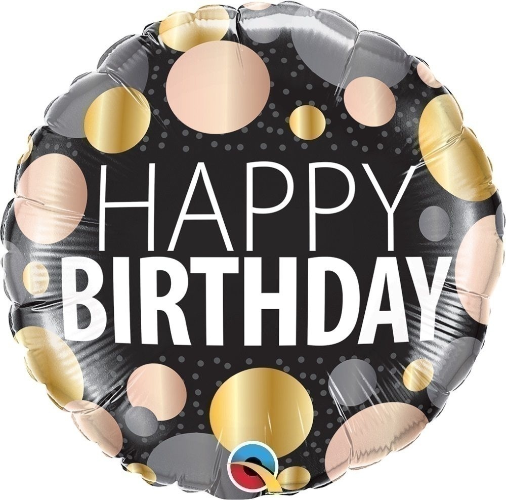 Μπαλόνι Φοιλ 18 Happy Birthday Big Metallic Dots / 46 εκ