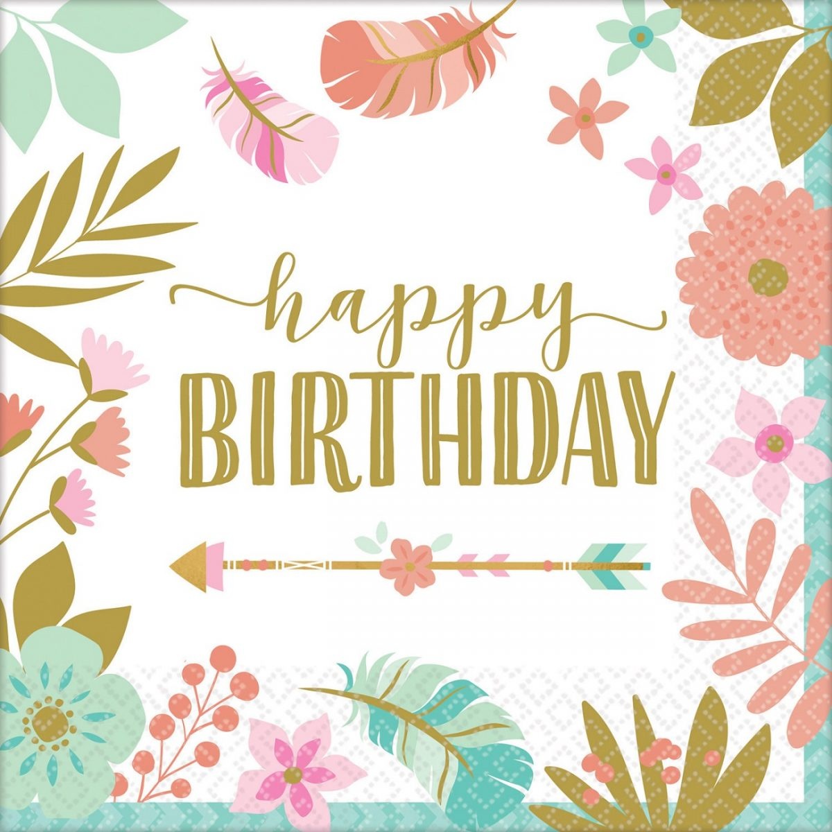 Χαρτοπετσέτες 33 εκ Boho Birthday Girl /16 τεμ
