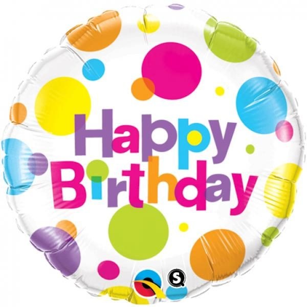 Μπαλόνι Φοιλ 18 Στρογγυλό Birthday Big Polka Dots