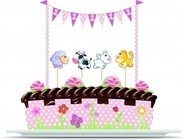 Σετ Διακόσμησης Τούρτας 1st Birthday Girl